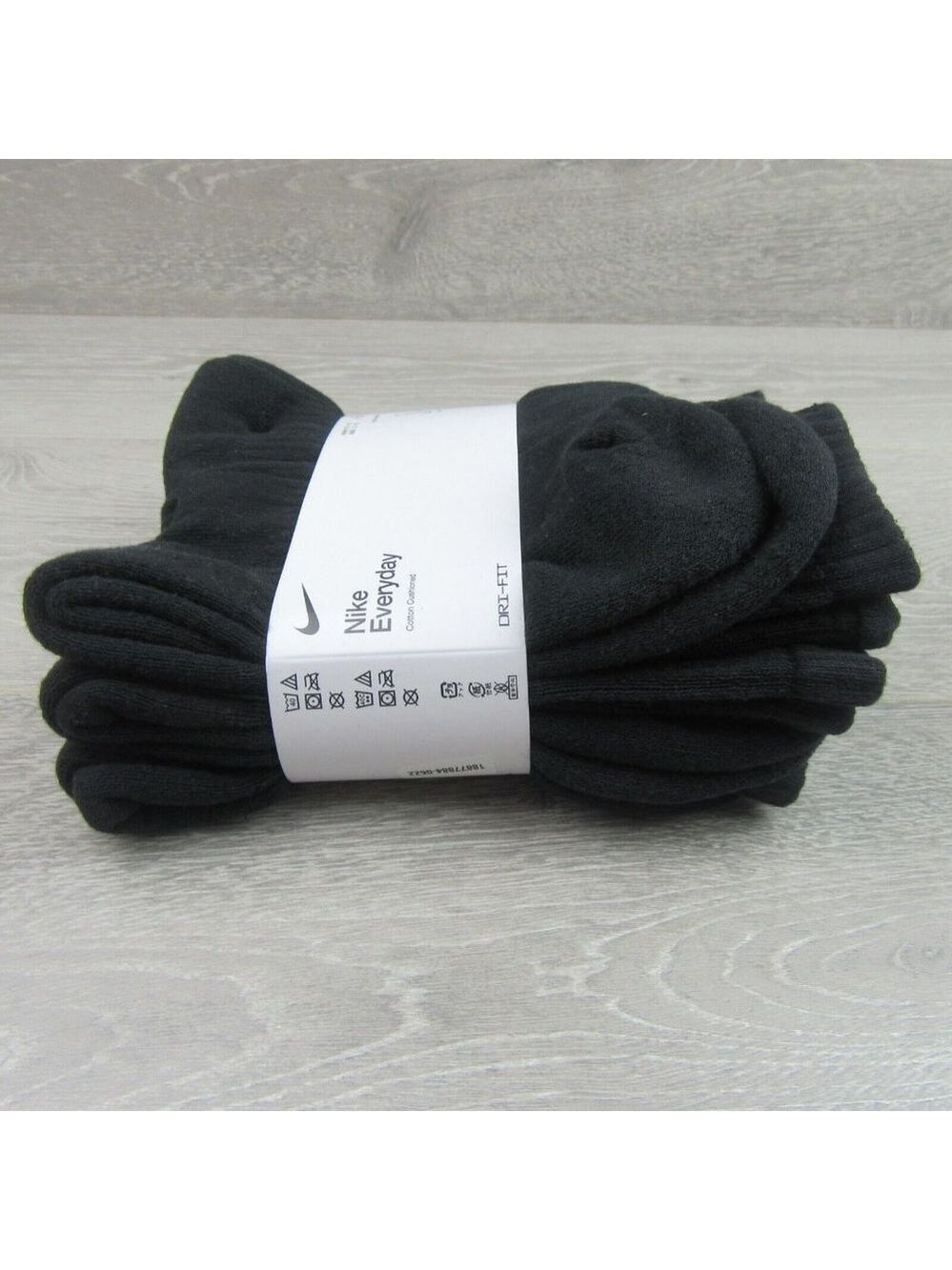 Nike Everyday Cushion Crew Socks Black 6 Pack Mens Size 8-12 NEW - Picture 4 of 7